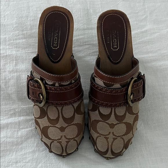 Coach Wooden Clogs Size 7 - Picture 1 of 10